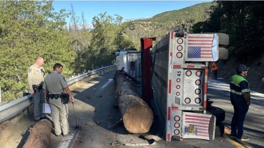 Overturned logging truck on SR-299 leads to major injuries, highway closure